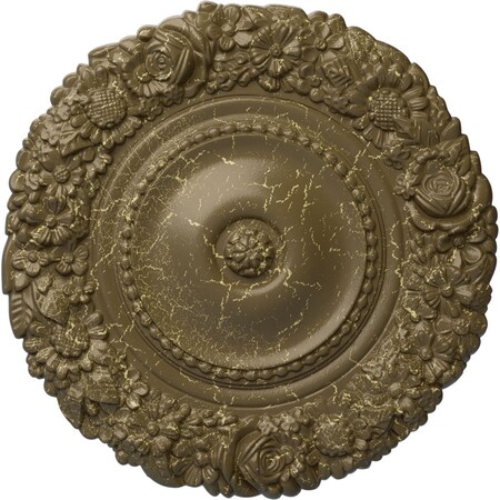 Ekena Millwork Marseille Ceiling Medallion (Fits Canopies up to 7 3/8"), 21"OD x 2"P, Mississippi Mud Crackle CM21MAMMC